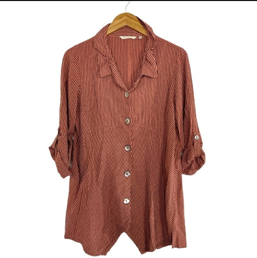 Soft Surroundings | Sasha Striped Longline Tunic Top Womens Size Small